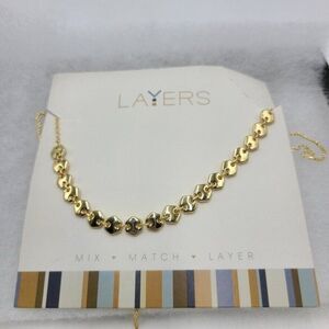 Layers Gold Necklace Drawstring Adjuster Slides LAY-97G 13" to 34" New
